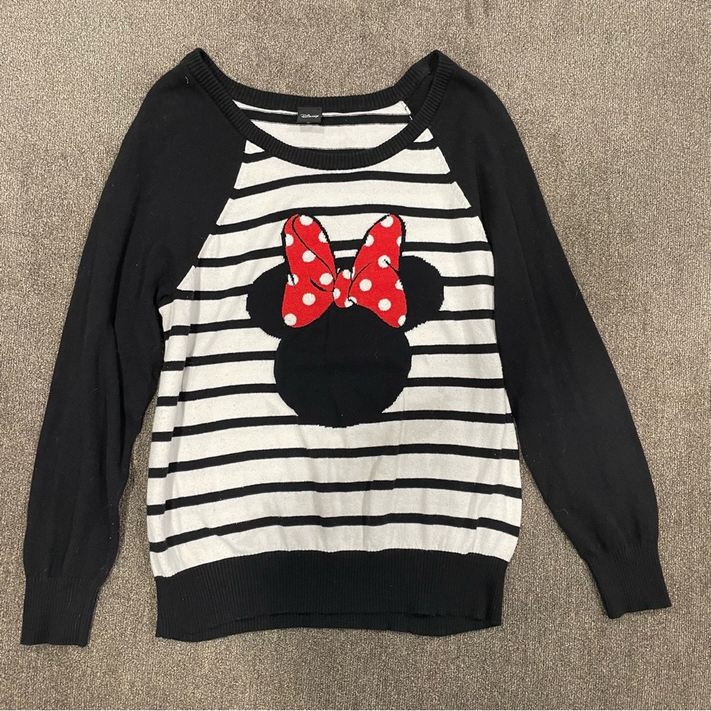 Disney Mini Mouse Slouchy Sweater With Beaded Bow